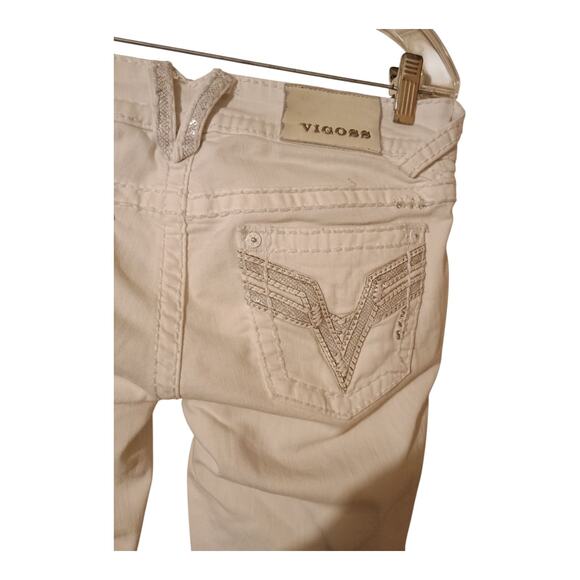 VIGOSS The Chelsea White Embellished Pockets Capri Jeans Women's Size‎ 3/4 - Picture 5 of 11